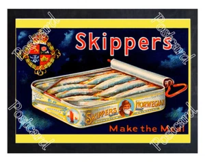 Historic Skippers Tinned Fish 1920s Advertising Postcard - Picture 1 of 2