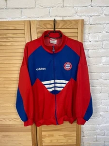 BAYERN MUNICH VINTAGE FOOTBALL SOCCER JACKET 90S MULTICOLOR ADIDAS MEN sz M - Picture 1 of 9