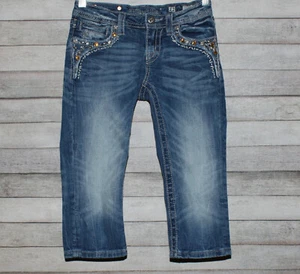 Miss Me Young Girls Size 12 Blue Denim Capris Style JK5755P4 - Picture 1 of 12
