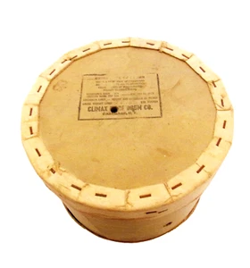 Cartago, Nueva York Climax Fibre Drum Co. Antigua caja de queso redonda de fibra de 11 - Imagen 1 de 11