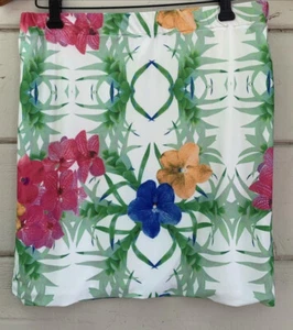 * nwt $65 AARON ASHE floral mini skirt stretch small bx123 - Picture 1 of 8
