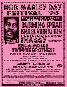 Bob Marley Day '96 BURNING SPEAR, ISRAEL VIBRATION, SHAGGY, TWINKLES etc Oakland - Picture 1 of 1