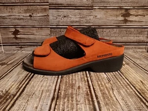 Mephisto Air Relax Red Leather Heeled Sandal Womens Size US 10 Euro 40 - Picture 1 of 8