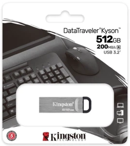 Kingston 512GB  Kyson Flash Pen Thumb Drive Memory Stick USB 3.2, 200MB/s UK - Picture 1 of 10