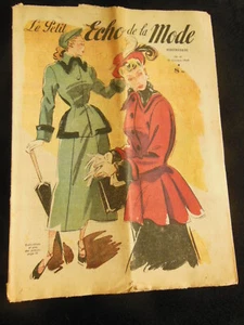 Le petit echo de la mode 1948 n°41 vêtement nuit enfant fleur sur tulle - Picture 1 of 11