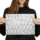 A4 BW - White Merino Wool Knitted Poster 29.7X21cm280gsm #38531
