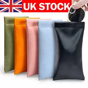 Magnetic Glasses Case With Spring Top - Soft Leather Bag Pouch For Sunglasses UK - Picture 1 of 21