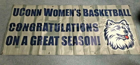 OFFICIAL 2009 UCONN HUSKIES WOMENS BASKETBALL BANNER 30x72 UNDEFEATED YR  LAST 1 Cover