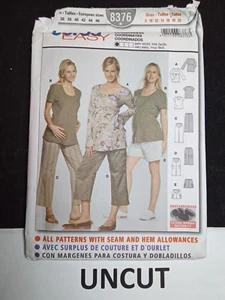 BURDA Easy UNCUT Pattern 8376 Misses Maternity Size 8-20 Top Pants Shorts FF - Picture 1 of 8