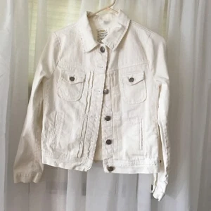 J. CREW Denim Jacket Womens Sz X-small Distressed Busted White Wash - Picture 1 of 13