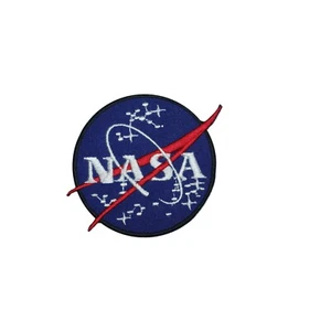 NASA BLUE Circle Logo Patch Iron on Sew on Embroidered Patch For Shirts For Caps - Picture 1 of 1
