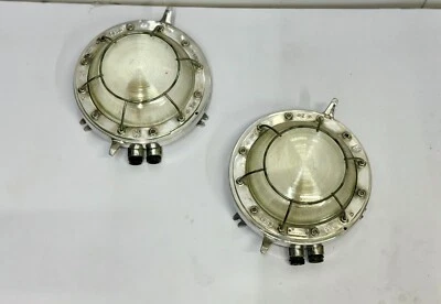 Пара фар середины века | Алюминиевые настенные потолочные светильники с железным каркасом - Изображение 1 из 4