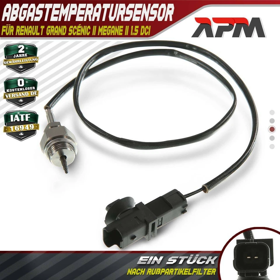 1x Sensore temperatura gas di scarico 2 poli per Renault Grand Scénic II Megane II 1.5 dCi - Immagine 1 di 4