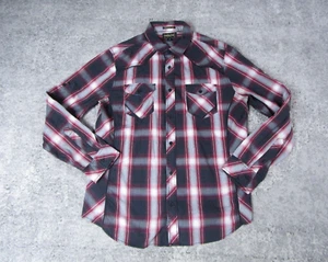 Helix Dress Shirt Mens XL Athletic Fit Red Plaid Long Sleeve Western Button Up - Picture 1 of 9