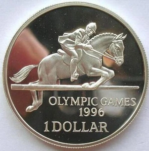 Bermuda 1996 Equestrian 1 Dollar Silver Coin,Proof - Picture 1 of 2