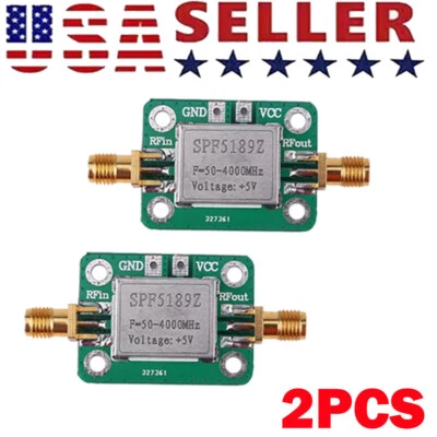 2PC LNA 50-4000 MHz RF Low Noise FM Amplifier Signal Receivers SPF5189 NF 0.6dB - Image 1 of 4