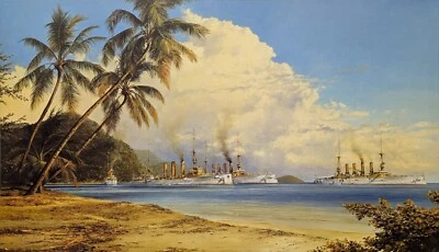 Peaceful Anchorage by Robert Taylor, maritime art print - Image 1 of 4