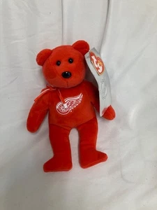 Peluche Ty Beanie Baby ❤️ NHL Hockey Bear Detroit Red Wings 8,5" nuovo MWMT - Foto 1 di 1