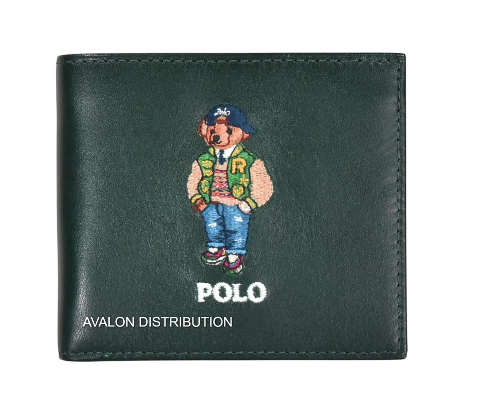 Ralph Lauren College Varsity Jacket Polo Bear Leather Bifold Wallet Box 2025