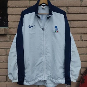 Chaqueta de fútbol vintage Italia adulto mediana blanca fútbol Nike pista años 90 para hombre - Imagen 1 de 13