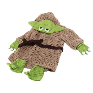 Newbaby Costume Cosplay Baby Yoda Outfit Handmade Knitted Star War Mandalorian - Picture 1 of 8