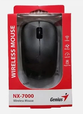 Genius NX-7000 Wireless Optical Mouse Black Full Size PC & Laptop  - Image 1 of 4