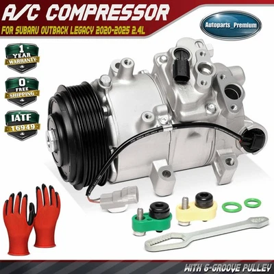 Компрессор кондиционера с 6-канавочным шкивом для Subaru Outback Legacy 2020-2025 H4 2,4 л - Изображение 1 из 4