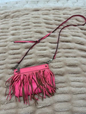 Mini Bandolera Cartera Flecos Rebecca Minkoff Rosa Neón Borla Foto 1 de 4