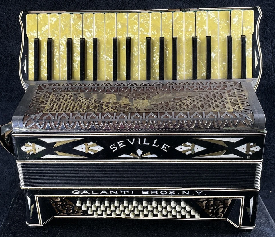 Seville Galanti Bros Accordion New York Eagle - 34 Key / 48 Bass Vintage w/ Case - Image 1 of 4