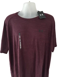 Camiseta Under Armour Tech Textura Borgoña S/S Cuello Redondo 1382796-601 Talla 4XL,XXXXL - Imagen 1 de 4