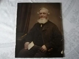 Viktorianischer Herr mit Bart Sepia Foto Farbe 28,5 x 23 cm Foto Mann - Bild 1 von 6