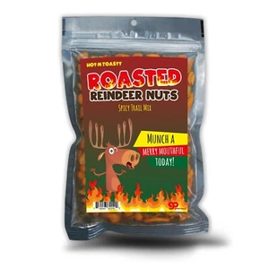 Nueces de reno tostadas Trail Mix - Mezcla de bocadillos picantes, divertidos regalos de mordaza para adultos - Imagen 1 de 4