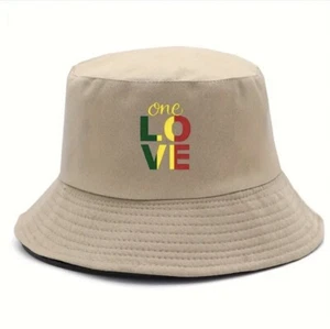 One Love Bob Marley Bucket Hat Color Khaki, One Size Unisex, Beach, Sun, NWT - Picture 1 of 2