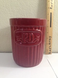 Paula Dean Burgandy Maroon speckled Utensil Holder Crock Kitchen Decor Pottery - Picture 1 of 6