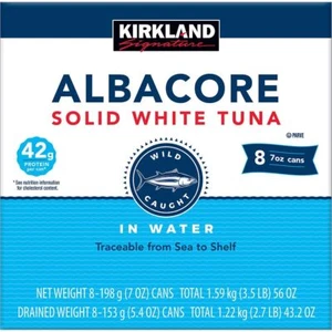 Kirkland Signature Albacore Solid White Tuna in Water, 7 Ounce (Pack of 8) - Picture 1 of 2