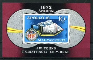 HUNGARY 1972, SPACE: APOLLO 16, Scott C326 S/S, MINT, VERY LIGHT HINGE - Picture 1 of 1