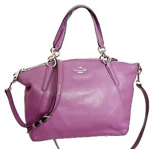 NWT Coach Small Kelsey Satchel Pebbled Leather Mauve 36675 Purse Bag SILVER HWAR