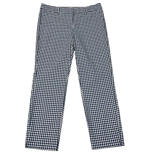 Halogen Womens Cropped Ankle Pants Sz 10 Blue Gingham Check Picnic Euro Summer - Picture 1 of 12