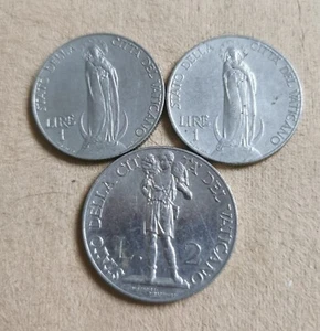 Vaticano lotto di n. 3 monete Pio XI circolate originali 1930 - 1937 usate - Imagen 1 de 10