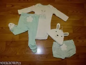 BABY BOYS CARTERS ""MY 1ST EASTER"" TRAJE DE CONEJITO~BODY PANTALONES SOMBRERO~3M~6M~NUEVO CON ETIQUETAS - Imagen 1 de 3