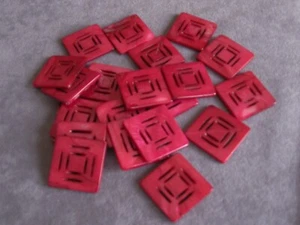 Dark Rose Acrylic Beads Double Fancy Square 28mm Loose Beads - Picture 1 of 3