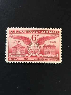 Scott #C40 Alexandria Virginia Bicentennial 1949 Air Mail - Mint NH Single. - Image 1 of 2