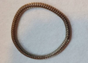 Silvertone- Metal Mesh Round Flexible - Stretch Bangle - Bracelet - 2 1/4 in Dia - Picture 1 of 3