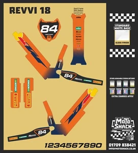 Revvi Bikes 18 Calcomanías Gráficas Calcomanías Naranja MX K Team Personalizadas SX - Imagen 1 de 1