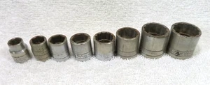 SK Tools set of 8 Sockets 13/8" drive 3/8, 7/16, 1/2, 5/8, 9/16, 11/16, 13/16, 7 - Bild 1 von 6