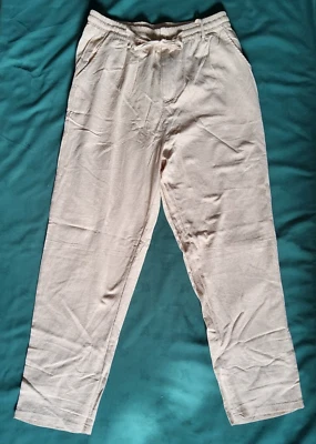 CTU Men's Beige Linen Mix Trousers Size L BNWT - Image 1 of 3