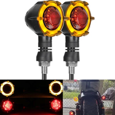 2X Señales de giro para motocicleta Luz trasera LED roja Indicador Fluido DRL para Honda Foto 1 de 4