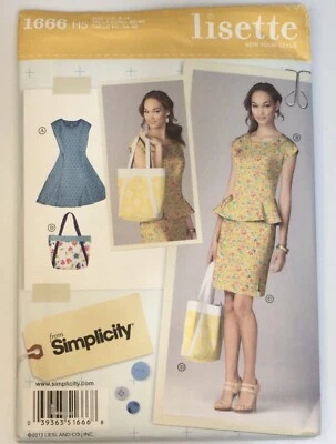 Dress & Bag or Top & Skirt Size 6-14 S1666 Uncut Sewing Pattern Purse Tote - Image 1 of 2