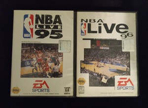 Sega Genesis Basketball Game Lot: NBA Live 95 with Manual & NBA Live 96 