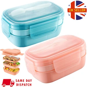 Lunch Box Bento Box Set For Kids Adult Lunch Food Storage Container Microwave UK - Picture 1 of 20
